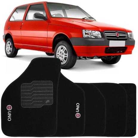 Jogo de Tapete Automotivo Carpete Fiat Uno 2008 à 2013 Soft Logo Bordado Preto 5 Peças - S/M Menor preço em Jogo de Tapete Automotivo Carpete Fiat Uno 2008 à 2013 Soft Logo Bordado Preto 5 Peças - S/M