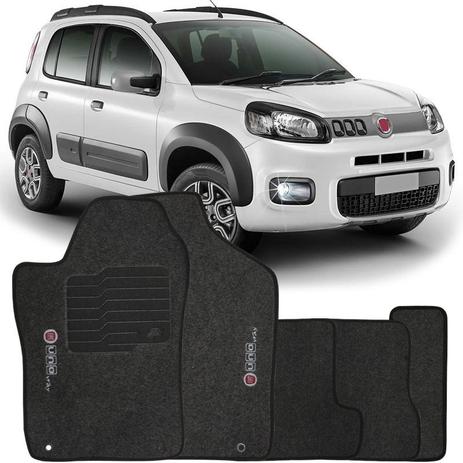 Jogo de Tapete Automotivo Carpete Fiat Uno Way 2011 à 2018 Soft Logo Bordado Grafite 5 Peças - S/m Menor preço em Jogo de Tapete Automotivo Carpete Fiat Uno Way 2011 à 2018 Soft Logo Bordado Grafite 5 Peças - S/m