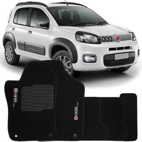 Jogo de Tapete Automotivo Carpete Fiat Uno Way 2011 à 2018 Soft Logo Bordado Preto 5 Peças - S/m Menor preço em Jogo de Tapete Automotivo Carpete Fiat Uno Way 2011 à 2018 Soft Logo Bordado Preto 5 Peças - S/m