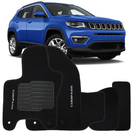 Jogo de Tapete Automotivo Carpete Jeep Compass 2016 à 2018 Soft Logo Bordado Preto 5 Peças - S/m é boa?