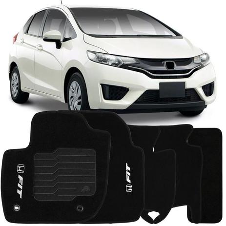 Jogo de Tapete Automotivo Carpete New Fit 2015 à 2018 Soft Logo Bordado Preto 5 Peças - S/m Menor preço em Jogo de Tapete Automotivo Carpete New Fit 2015 à 2018 Soft Logo Bordado Preto 5 Peças - S/m