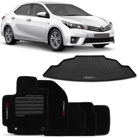 Jogo de Tapete Carpete Corolla 2009 a 2014 Preto 5 Peças + Tapete Porta Malas Bandeja Fabricado PVC - Prime é boa?