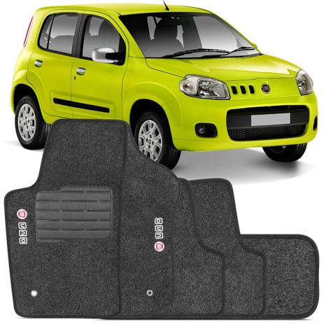 Jogo de Tapete Carpete Fiat Novo Uno 2010 a 2018 Grafite Bordado 5 Peças - Requinte tapetes Menor preço em Jogo de Tapete Carpete Fiat Novo Uno 2010 a 2018 Grafite Bordado 5 Peças - Requinte tapetes