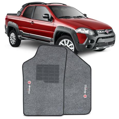 Jogo de Tapete Carpete Fiat Strada Adventure Locker 2010 a 2012 Grafite Bordado - Requinte tapetes Menor preço em Jogo de Tapete Carpete Fiat Strada Adventure Locker 2010 a 2012 Grafite Bordado - Requinte tapetes