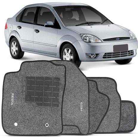 Jogo de Tapete Carpete Ford Fiesta 2008 a 2012 Hatch Sedan Grafite Bordado 5 Peças - Requinte tapetes Menor preço em Jogo de Tapete Carpete Ford Fiesta 2008 a 2012 Hatch Sedan Grafite Bordado 5 Peças - Requinte tapetes