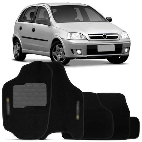 Jogo de Tapete Carpete GM Corsa Hatch Sedan 2002 a 2012 Preto Bordado 5 Peças - Top Gear Menor preço em Jogo de Tapete Carpete GM Corsa Hatch Sedan 2002 a 2012 Preto Bordado 5 Peças - Top Gear