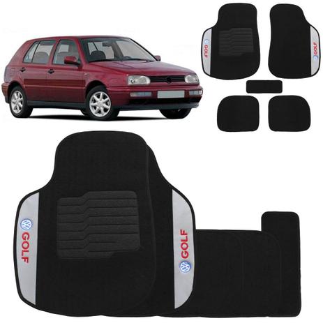Jogo de Tapete Carpete Golf 1992 a 1998 Preto Bordado 5 Pçs - Ecotap Menor preço em Jogo de Tapete Carpete Golf 1992 a 1998 Preto Bordado 5 Pçs - Ecotap