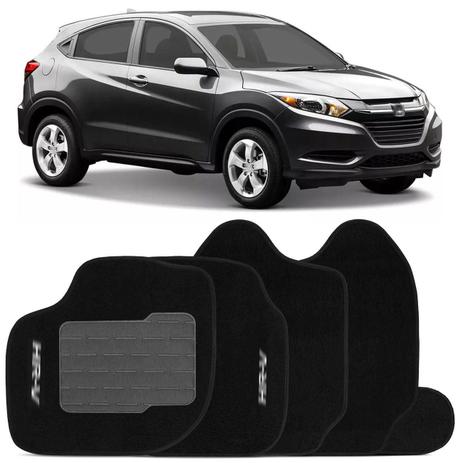 Jogo de Tapete Carpete Honda HR-V 2015 a 2018 Preto Bordado 5 Peças - Top gear Menor preço em Jogo de Tapete Carpete Honda HR-V 2015 a 2018 Preto Bordado 5 Peças - Top gear