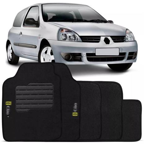 Jogo de Tapete Carpete Renault Clio 1997 a 2012 Preto Bordado 5 Peças - Top gear Menor preço em Jogo de Tapete Carpete Renault Clio 1997 a 2012 Preto Bordado 5 Peças - Top gear