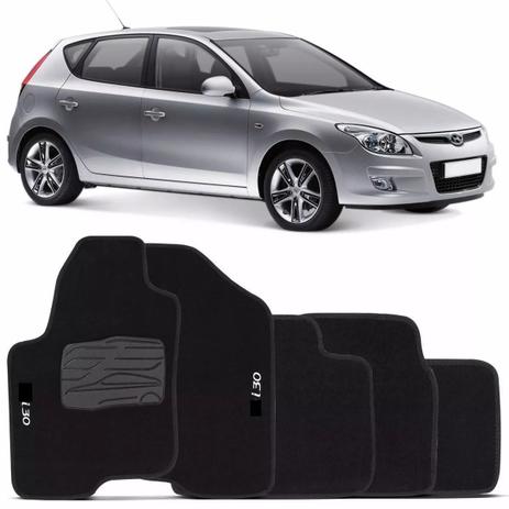 Jogo De Tapete  Hyundai  I30  2009  A  2012  Carpete  Preto  Logo Bordado - Flash é boa?