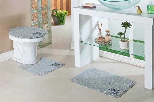 Jogo de Tapete Para Banheiro 3 Peças Antiderrapante Laço Zebra Oásis é boa?