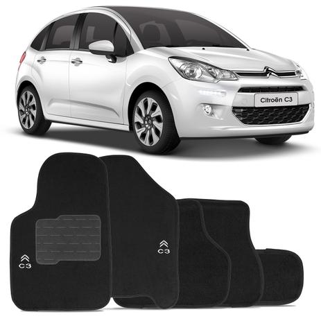 Jogo de Tapetes Carpete Citroen C3 2013 a 2018 Preto Bordado 5 Peças - Top gear Menor preço em Jogo de Tapetes Carpete Citroen C3 2013 a 2018 Preto Bordado 5 Peças - Top gear