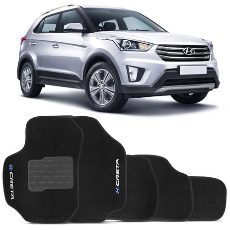 Jogo de Tapetes Carpete Hyundai Creta 2017 e 2018 Preto Bordado com Base Antiderrapante Emborrachada - Top gear Menor preço em Jogo de Tapetes Carpete Hyundai Creta 2017 e 2018 Preto Bordado com Base Antiderrapante Emborrachada - Top gear