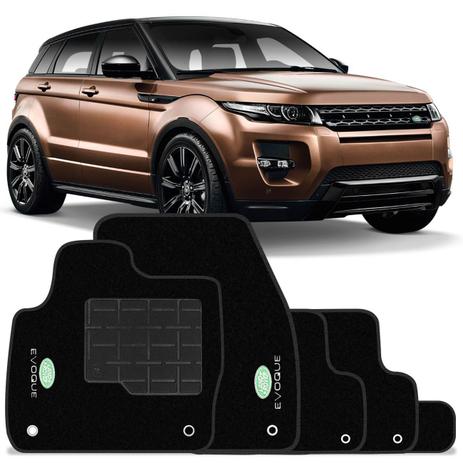 Jogo de Tapetes Carpete Land Rover Evoque 11 a 18 Preto Bordado com Base Antiderrapante Emborrachada - Requinte tapetes é boa?