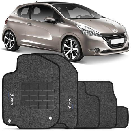 Jogo de Tapetes Carpete Peugeot 208 2011 a 2017 Grafite Bordado 5 Peças - Requinte tapetes Menor preço em Jogo de Tapetes Carpete Peugeot 208 2011 a 2017 Grafite Bordado 5 Peças - Requinte tapetes