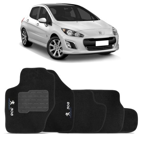 Jogo de Tapetes Carpete Peugeot 308 2012 a 2018 Preto Bordado 5 Peças - Top gear Menor preço em Jogo de Tapetes Carpete Peugeot 308 2012 a 2018 Preto Bordado 5 Peças - Top gear