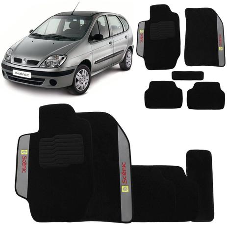 Jogo De Tapetes Carpete Renault Scenic 1998 a 2011 Preto Bordado 5 Peças - Ecotap Menor preço em Jogo De Tapetes Carpete Renault Scenic 1998 a 2011 Preto Bordado 5 Peças - Ecotap