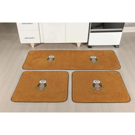 Jogo de Tapetes Para Cozinha Coruja Caramelo 3 Peças - Guga tapetes Menor preço em Jogo de Tapetes Para Cozinha Coruja Caramelo 3 Peças - Guga tapetes