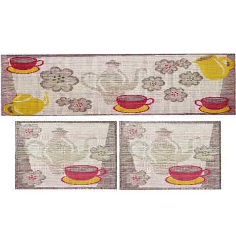 Jogo de Tapetes Para Cozinha Sisal Look Chá 3 Peças - Rayza Menor preço em Jogo de Tapetes Para Cozinha Sisal Look Chá 3 Peças - Rayza