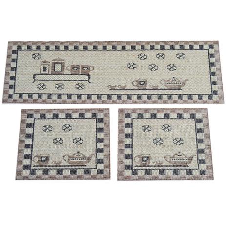 Jogo de Tapetes Para Cozinha Sisal Look Chá da Tarde 3 Peças - Rayza Menor preço em Jogo de Tapetes Para Cozinha Sisal Look Chá da Tarde 3 Peças - Rayza