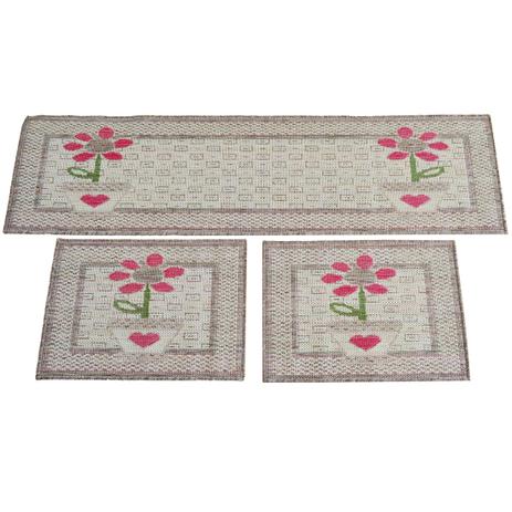 Jogo de Tapetes Para Cozinha Sisal Look Flor 3 Peças - Rayza é ruim? Jogo de Tapetes Para Cozinha Sisal Look Flor 3 Peças - Rayza é boa?