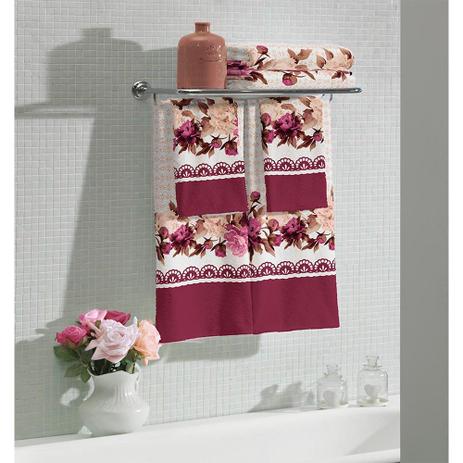 Jogo de Toalha de Rosto Flora 3 peças Bordô - Lepper é boa?
