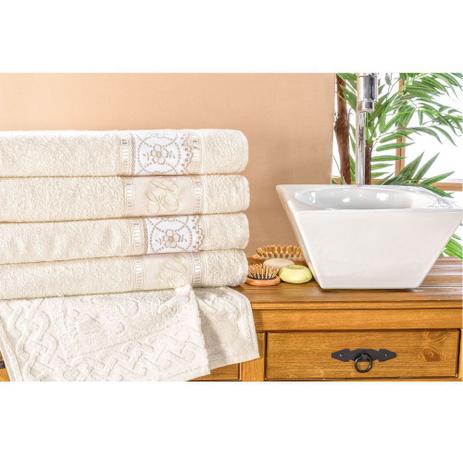 Jogo de Toalhas de Banho Bordado Florença 100 Algodão 5 Peças - Palha - Bia enxovais é boa?