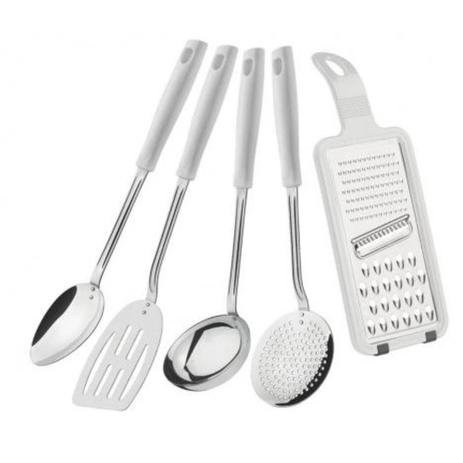 Jogo de Utensílios Tramontina Easy 5 Peças - Branco Menor preço em Jogo de Utensílios Tramontina Easy 5 Peças - Branco