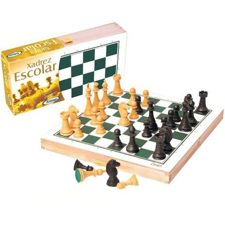 Jogo de Xadrez Escolar em Madeira - Xalingo Menor preço em Jogo de Xadrez Escolar em Madeira - Xalingo