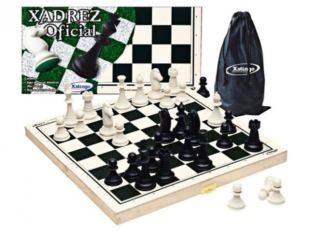 Jogo de xadrez oficial tabuleiro marchetado - rei 10 cm
