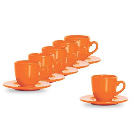 Jogo de Xícaras Cha Conjunto Pires Laranja Cerâmica 6 peças - Scalla é boa?