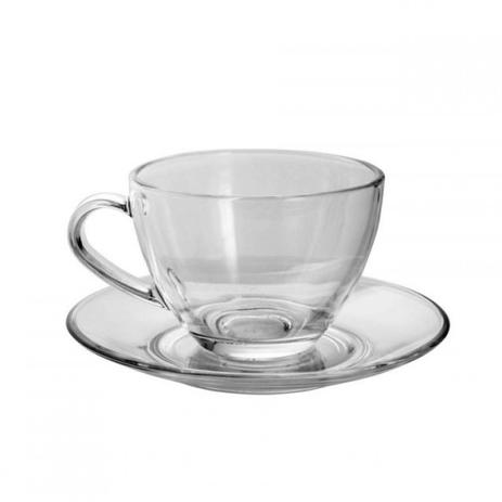 Jogo de Xícaras de Chá com Pires de Vidro 238ml 12 Peças Rojemac Transparente é boa?