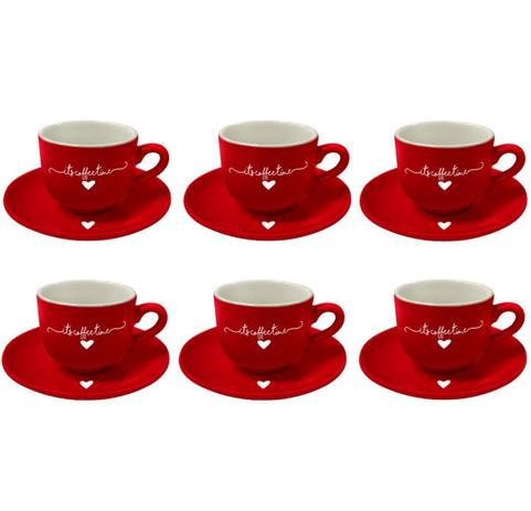 Jogo de Xícaras Porcelana Café 6 Xícaras e 6 Pires 90ml Lamour - Hauskraft Menor preço em Jogo de Xícaras Porcelana Café 6 Xícaras e 6 Pires 90ml Lamour - Hauskraft