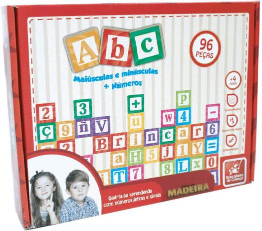 Imagem de Jogo Educativo Montar Abc Letras Numeros Sinais 96 Pçs - Brincadeira De Criança