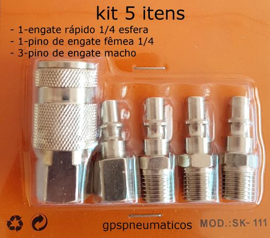 Jogo Engate Rapido E Pinos (nipes) Compressor Kit 5 Pçs 1/4 - Gps_imports Menor preço em Jogo Engate Rapido E Pinos (nipes) Compressor Kit 5 Pçs 1/4 - Gps_imports