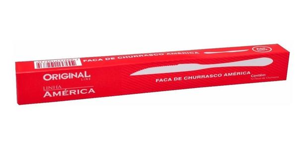 Jogo Faca Churrasco Inox 12 Peças Bar/restaurante Buffet America - Original Line Menor preço em Jogo Faca Churrasco Inox 12 Peças Bar/restaurante Buffet America - Original Line