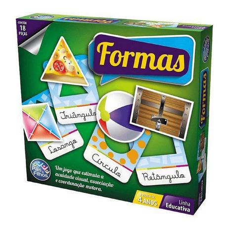 Jogo Formas Brincar de Aprender Cartas Educacionais - 100485 - Pais e filhos Menor preço em Jogo Formas Brincar de Aprender Cartas Educacionais - 100485 - Pais e filhos
