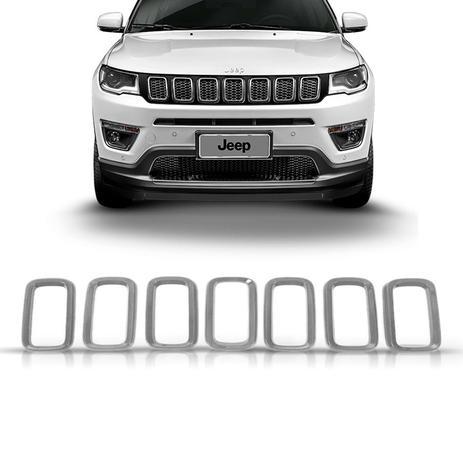 Jogo Friso Jeep Compass 2017 2018 Cromado - Kit 07 Frisos - Sp acessórios Menor preço em Jogo Friso Jeep Compass 2017 2018 Cromado - Kit 07 Frisos - Sp acessórios