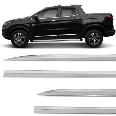 Jogo Friso Lateral Tipo Borrachão Slim Fiat Toro 2016 a 2018 Cromado Excelente Fixação Dupla Face - Nk brasil Menor preço em Jogo Friso Lateral Tipo Borrachão Slim Fiat Toro 2016 a 2018 Cromado Excelente Fixação Dupla Face - Nk brasil