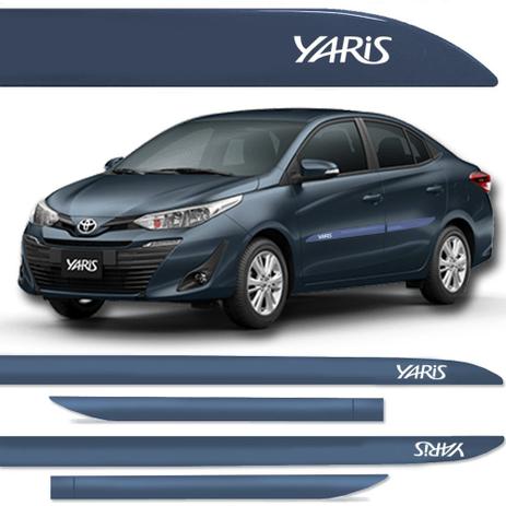 Menor preço em Jogo Friso Lateral Toyota Yaris Sedan Azul Titã Cor Original - Kl Store