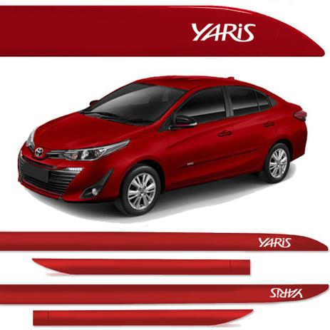 Jogo Friso Lateral Toyota Yaris Sedan Vermelho Super Cor Original - Kl Store é boa?