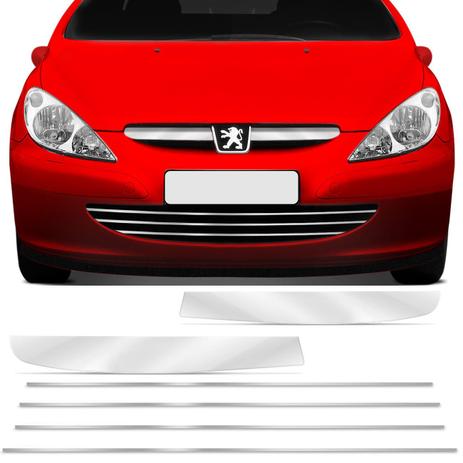 Jogo Frisos Filetes Cromados Peugeot 307 2002 a 2006 Frontal Grade Dianteira + Para-Choque 4 Peças - Prime Menor preço em Jogo Frisos Filetes Cromados Peugeot 307 2002 a 2006 Frontal Grade Dianteira + Para-Choque 4 Peças - Prime