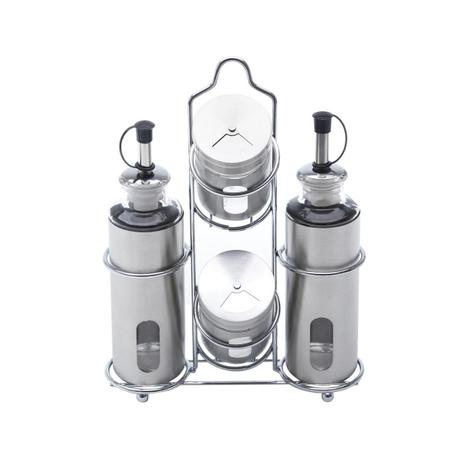 Jogo Galheteiro 5 Peças Em Aço Inox E Vidro Pointer Bon Gourmet Menor preço em Jogo Galheteiro 5 Peças Em Aço Inox E Vidro Pointer Bon Gourmet