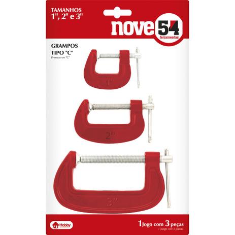 Jogo grampo tipo c com 1”,2”,3” ferro fundido leve - Nove54 Menor preço em Jogo grampo tipo c com 1”,2”,3” ferro fundido leve - Nove54