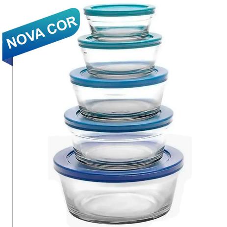 Jogo Kit 5 Pote Tigelas De Vidro Com Tampa Redondo Cozinha - Casambiente Menor preço em Jogo Kit 5 Pote Tigelas De Vidro Com Tampa Redondo Cozinha - Casambiente