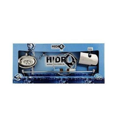 Jogo kit de acessórios de banheiro hidrolar inox com 05 peças Menor preço em Jogo kit de acessórios de banheiro hidrolar inox com 05 peças