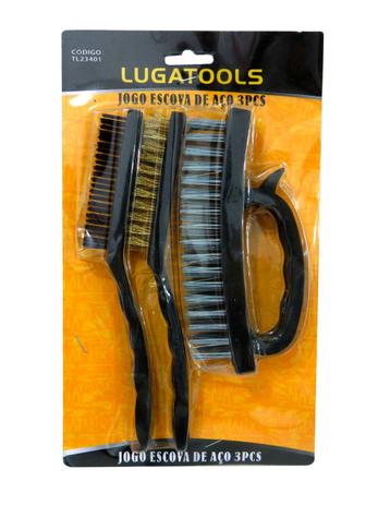 Jogo Kit De Escova De Aço Latão Nylon Manual 3 Pçs Lugatools Menor preço em Jogo Kit De Escova De Aço Latão Nylon Manual 3 Pçs Lugatools