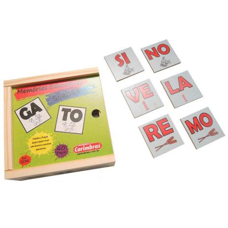 Jogo memorias educativas silabas 40 peças carimbras Menor preço em Jogo memorias educativas silabas 40 peças carimbras