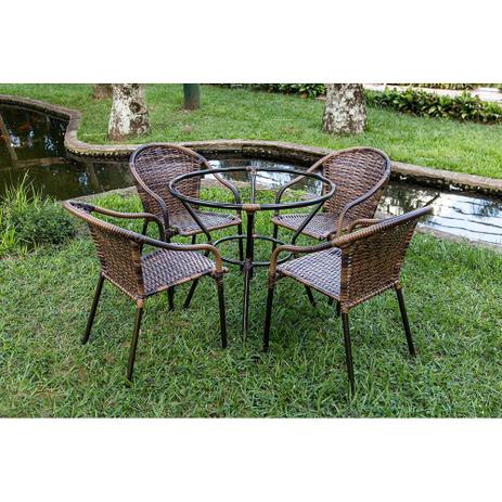 Jogo Mesa Alta 4 Cadeiras Biquine para Area Edicula Jardim, Ferro e Fibra Trama Fechada Argila - Click Moveis Artesanais Menor preço em Jogo Mesa Alta 4 Cadeiras Biquine para Area Edicula Jardim, Ferro e Fibra Trama Fechada Argila - Click Moveis Artesanais