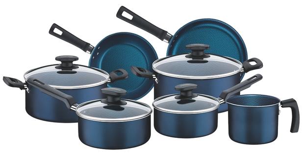 Jogo Panelas Alum 7pc Bergamo Azu Tramontina 20399/183 - Tramontina cutelaria Menor preço em Jogo Panelas Alum 7pc Bergamo Azu Tramontina 20399/183 - Tramontina cutelaria
